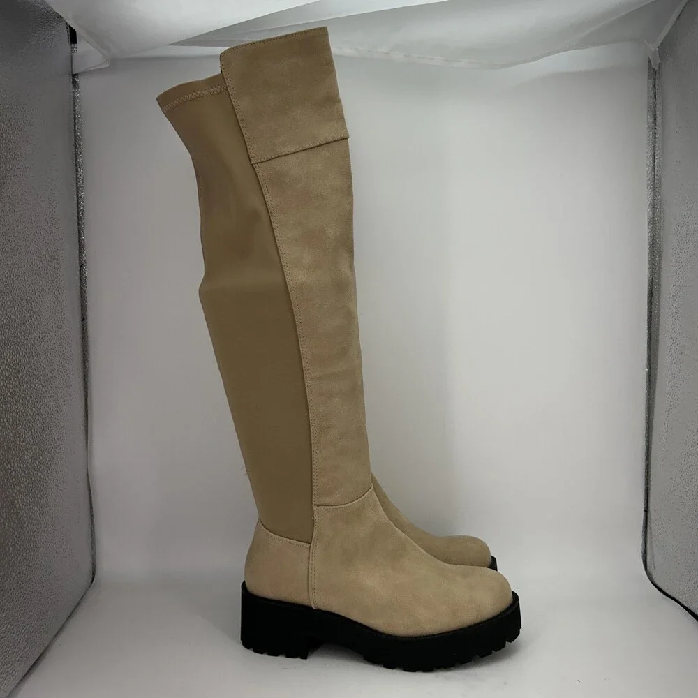 Dirty Laundry Boots Womens Size 6 Manifest Platform Over The Knee Lug Sole